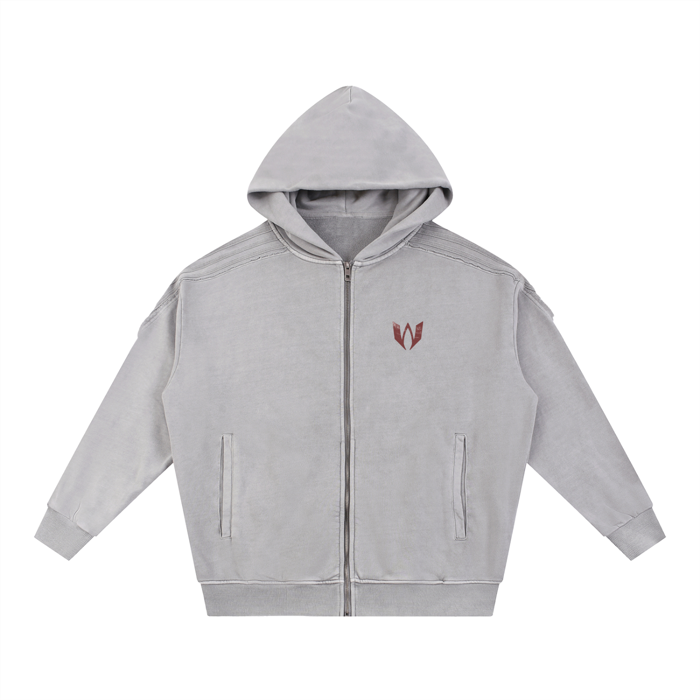 Origin Washed Raw Edge Zip Hoodie